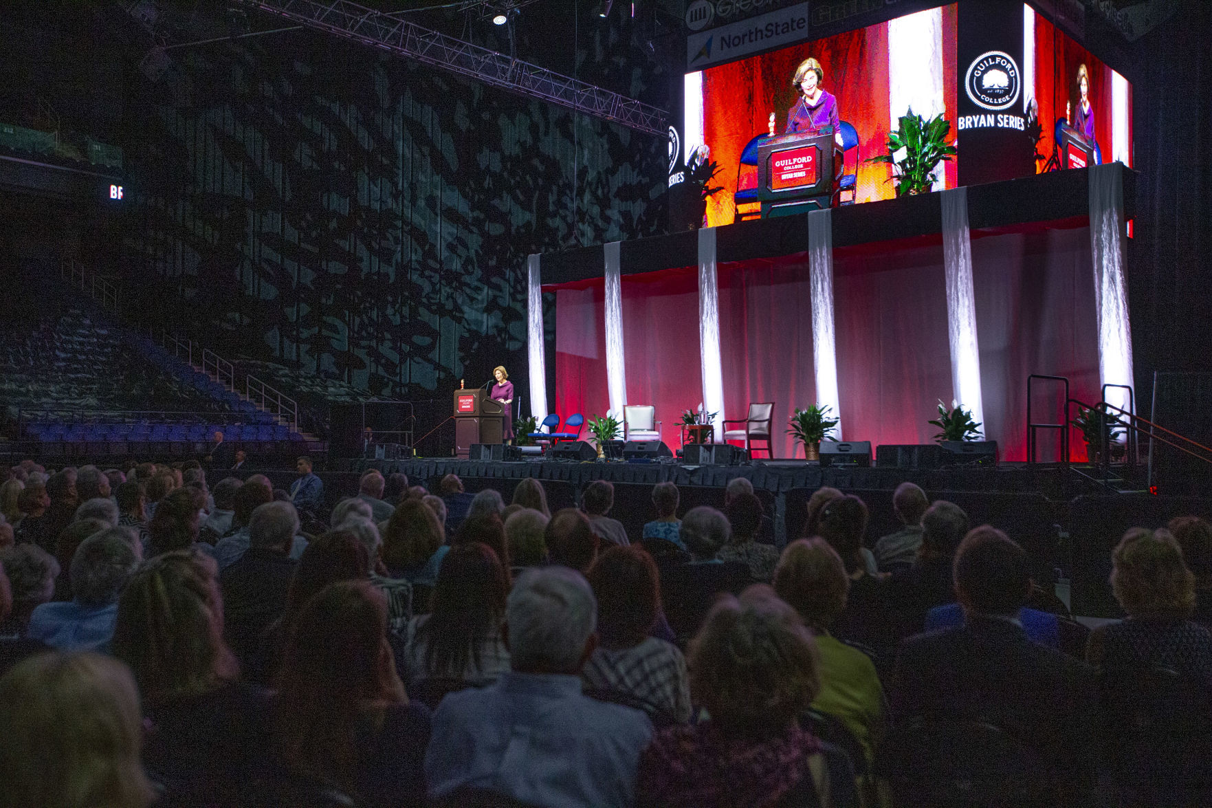 Laura Bush speaks at Guilford College Bryan Series